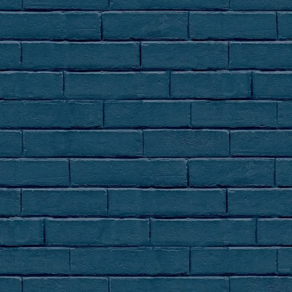 Good Vibes Carta da Parati Brick Wall Blu