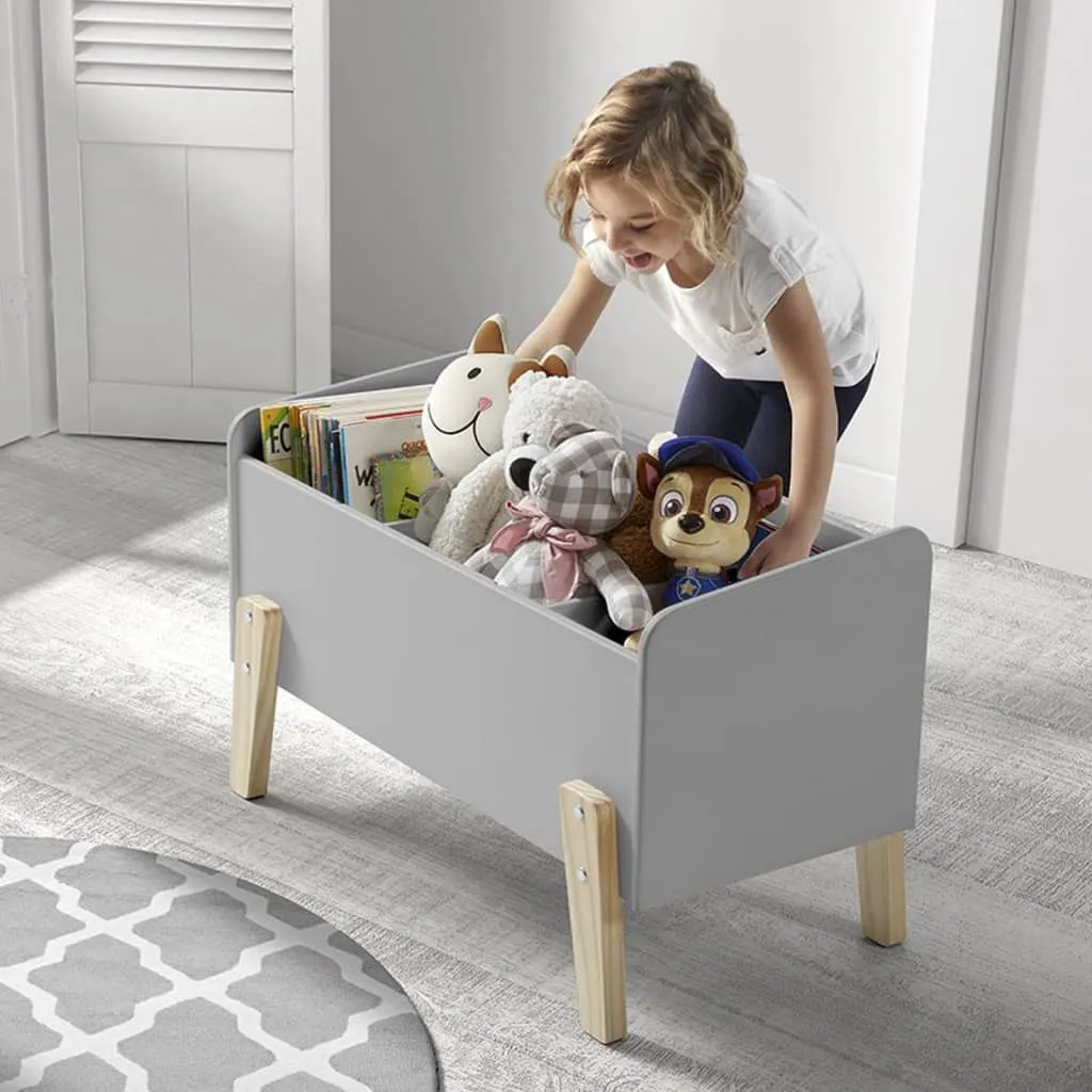 Vipack Cesta Portagiochi per Bambini Kiddy in Legno Grigio