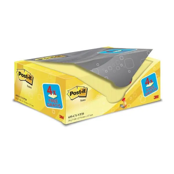 VALUE PACK 20 POST IT GIALLO 76X127