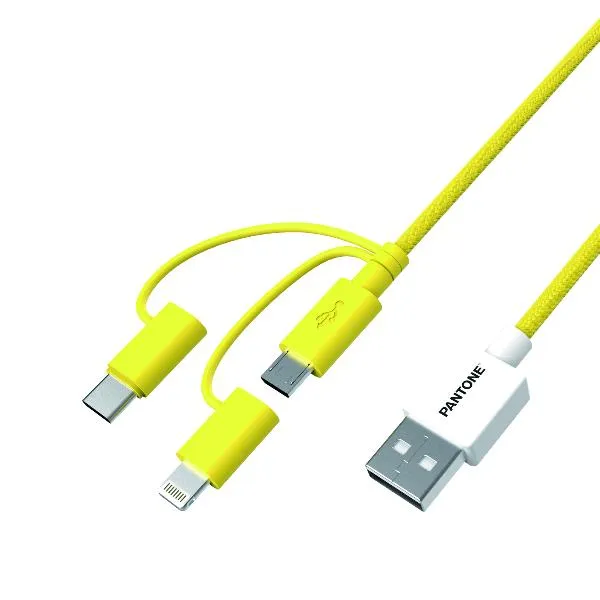 PANTONE 3IN1 CABLE 1.2 MT YELLOW