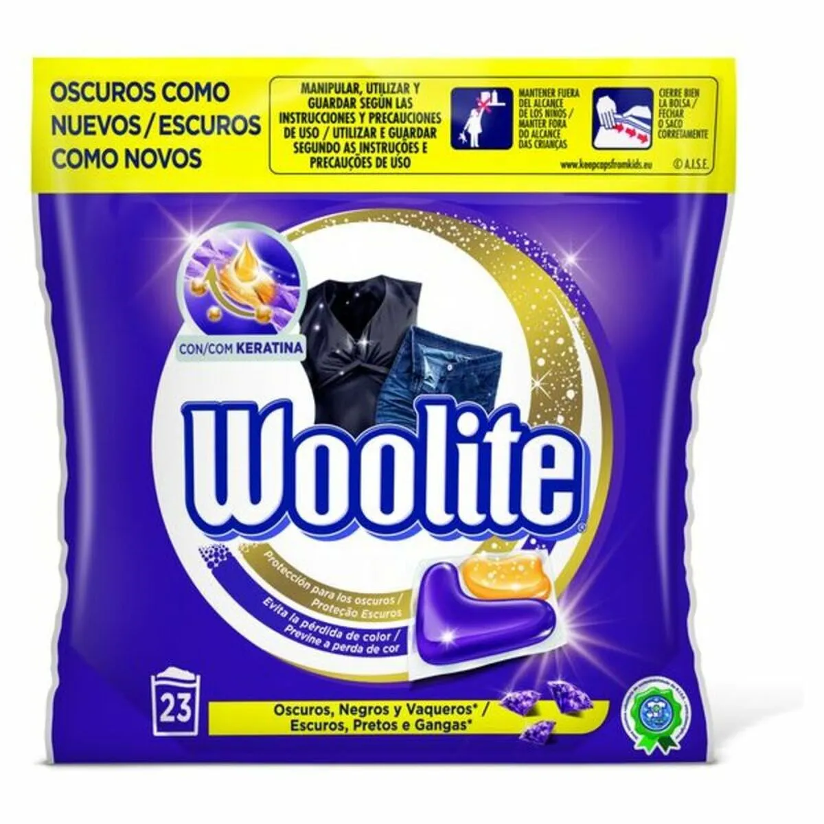 Detersivo in Capsule per Panni Scuri Woolite (23 Unità)