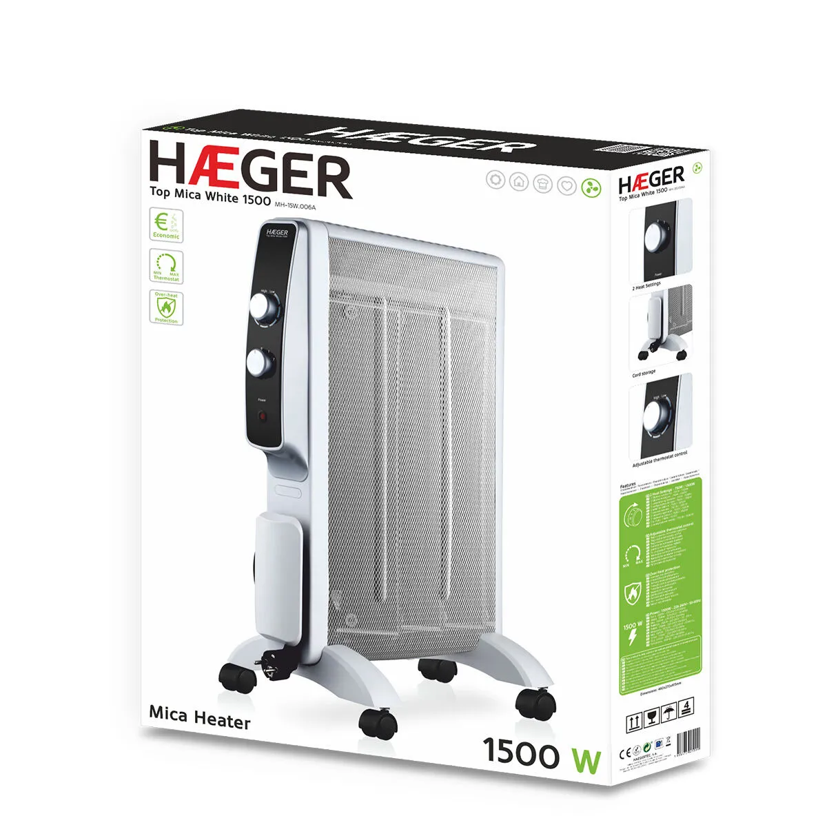 Riscaldamento Haeger Top Mica White 1500 W