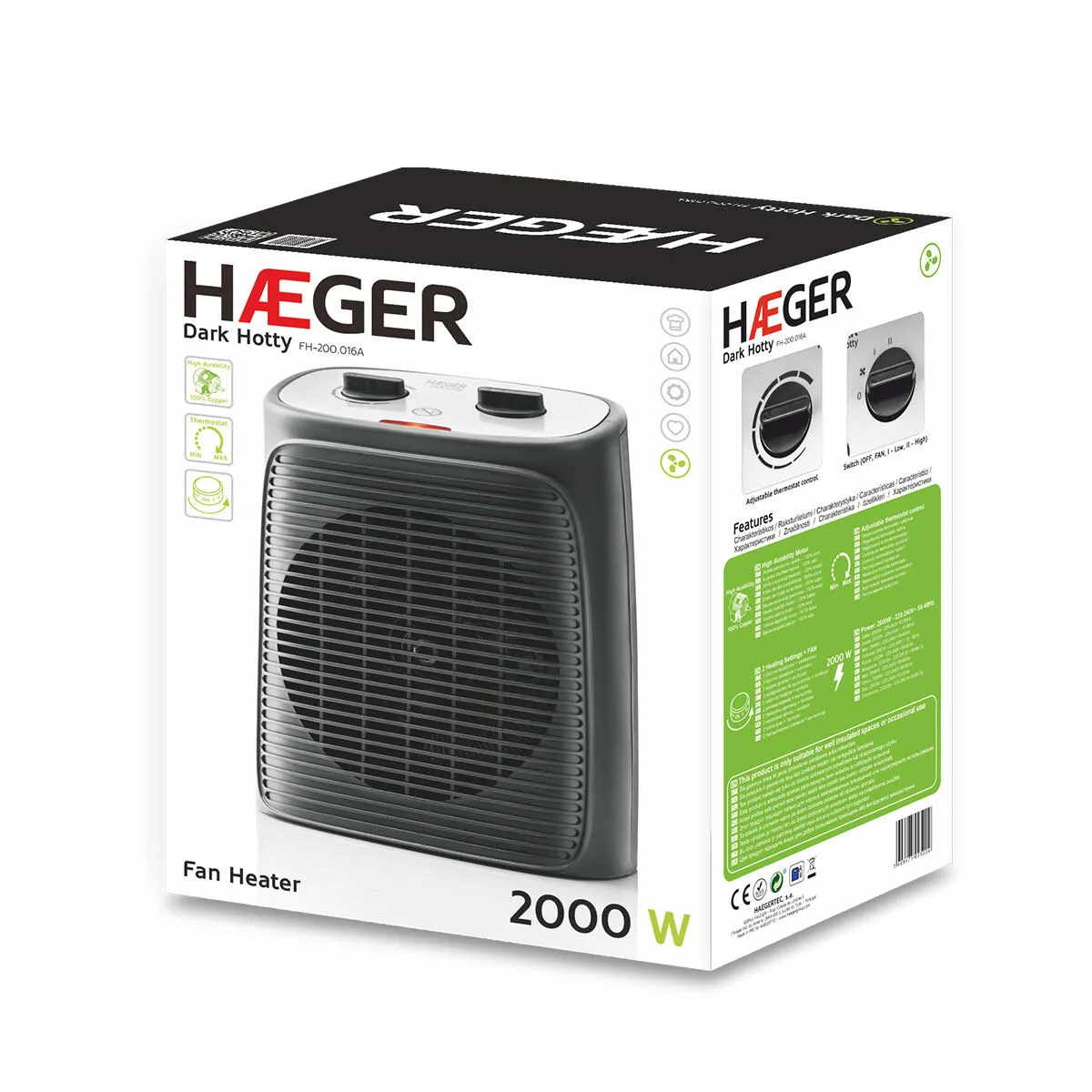 Termoventilatore Portatile Haeger Hotty 2000 W