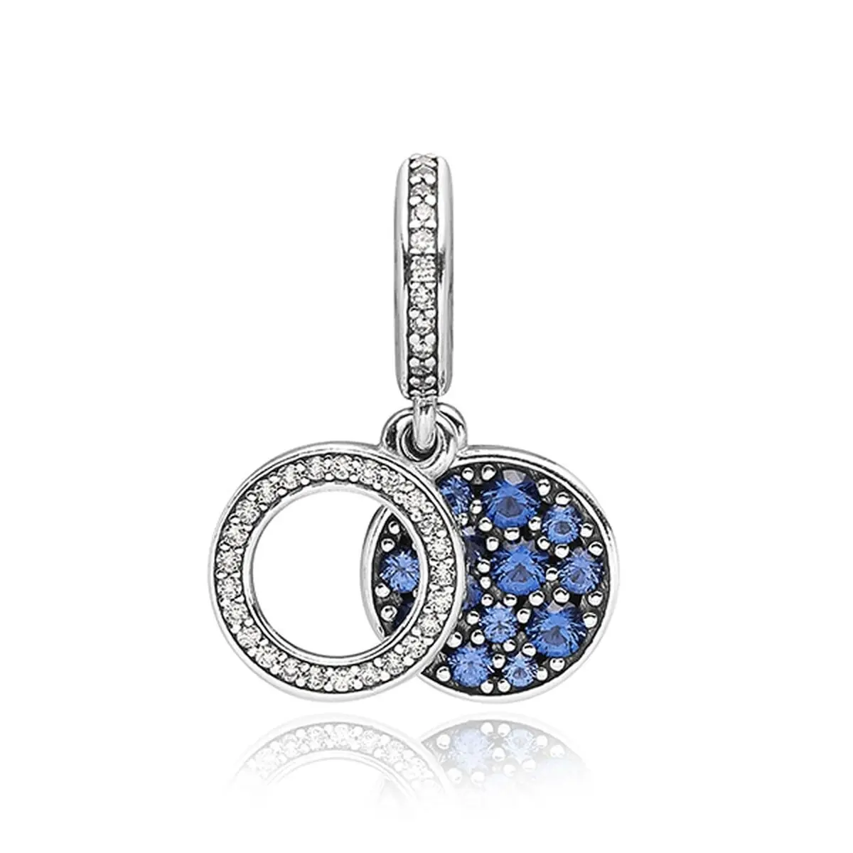 Charm da Donna Pandora SPARKLING BLUE DISC DOUBLE DANGLE