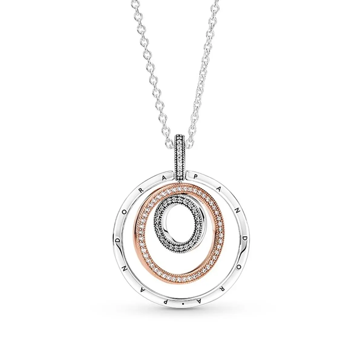 Collana Donna Pandora TWO-TONE CIRCLES