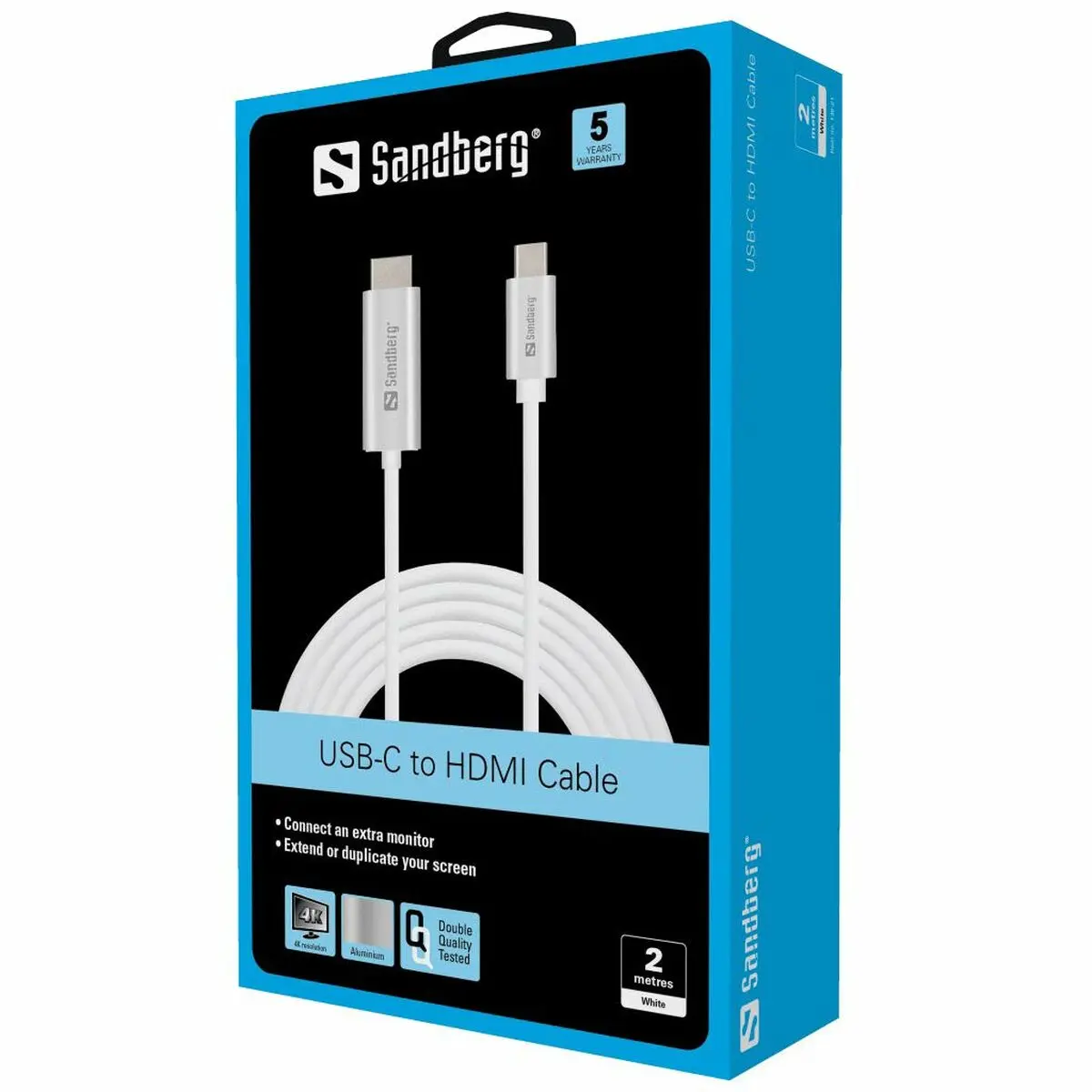 Adattatore USB-C con HDMI Sandberg 136-21 Argentato 2 m