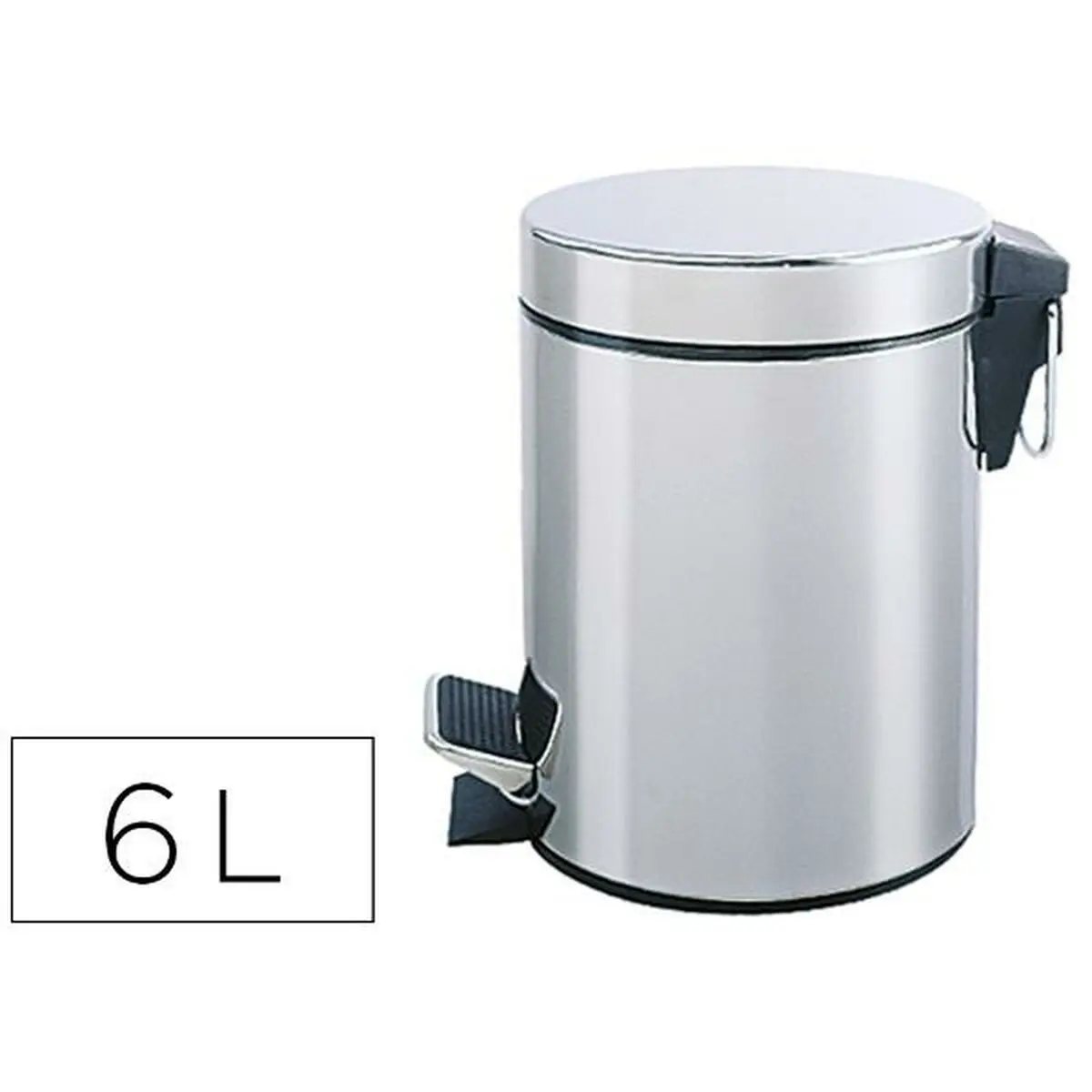 Secchio della Spazzatura a Pedale Q-Connect KF04225 Grigio Metallo 6 L