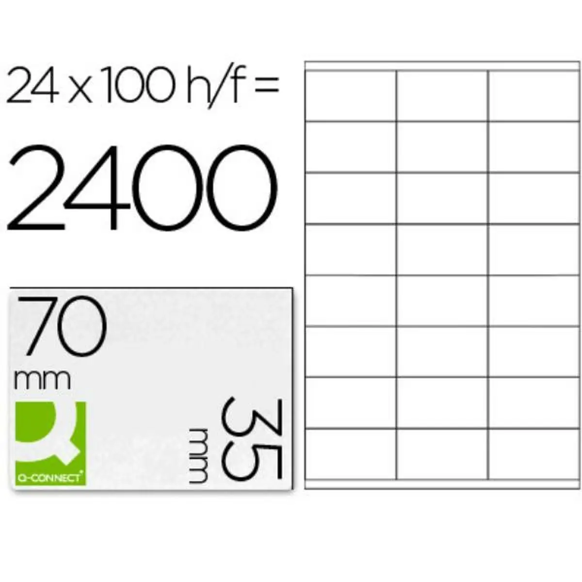 Etichette adesive Q-Connect KF10645 Bianco 100 fogli 70 x 35 mm