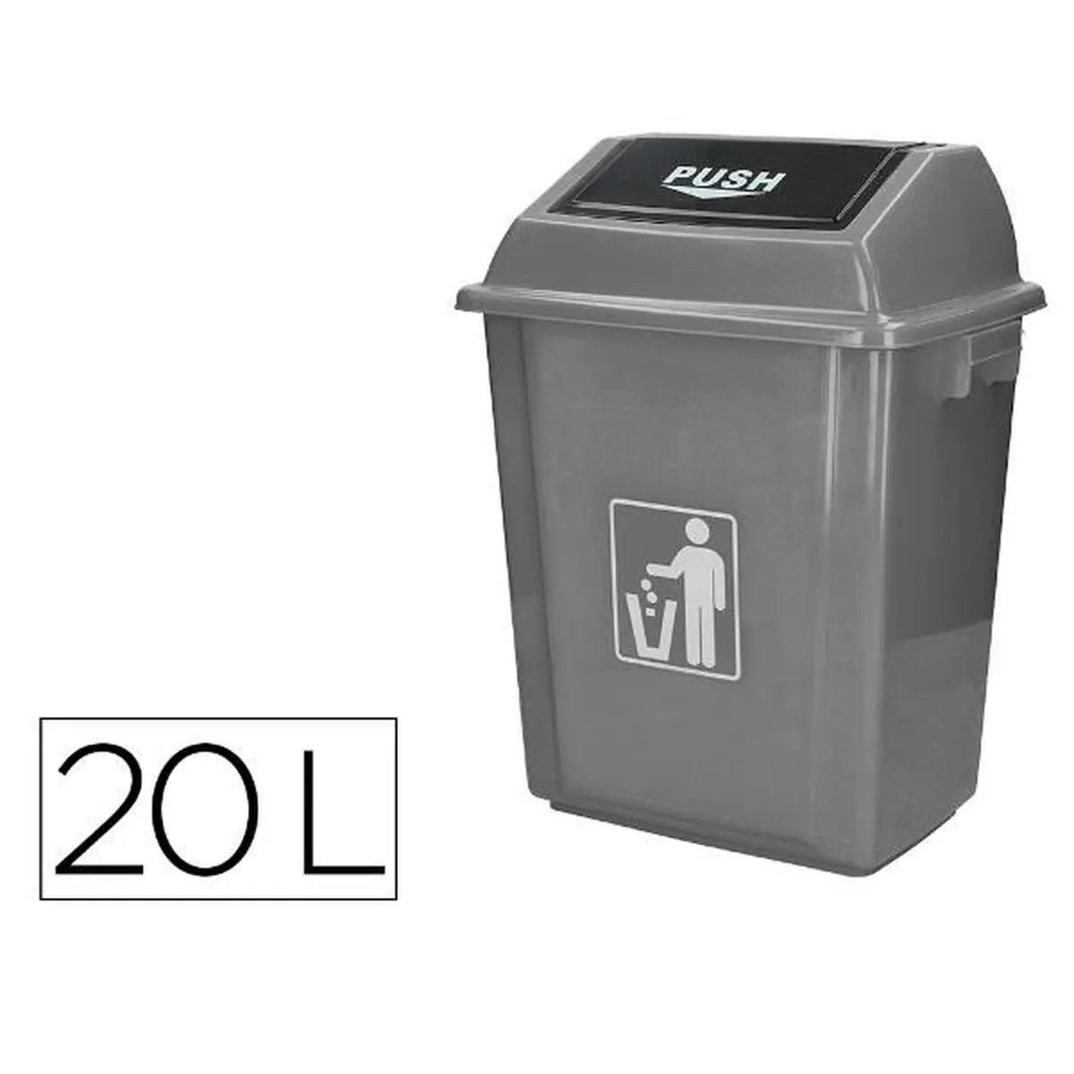 Cestino Q-Connect KF16748 Grigio Plastica 20 L