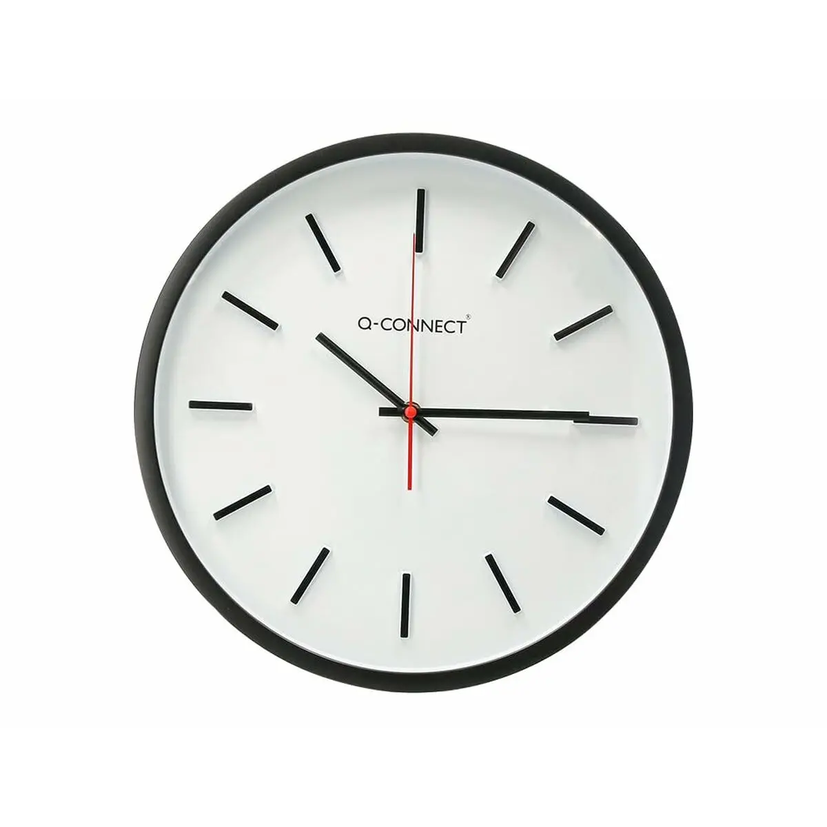 Orologio da Parete Q-Connect KF16951 Ø 34,4 cm Bianco/Nero Plastica