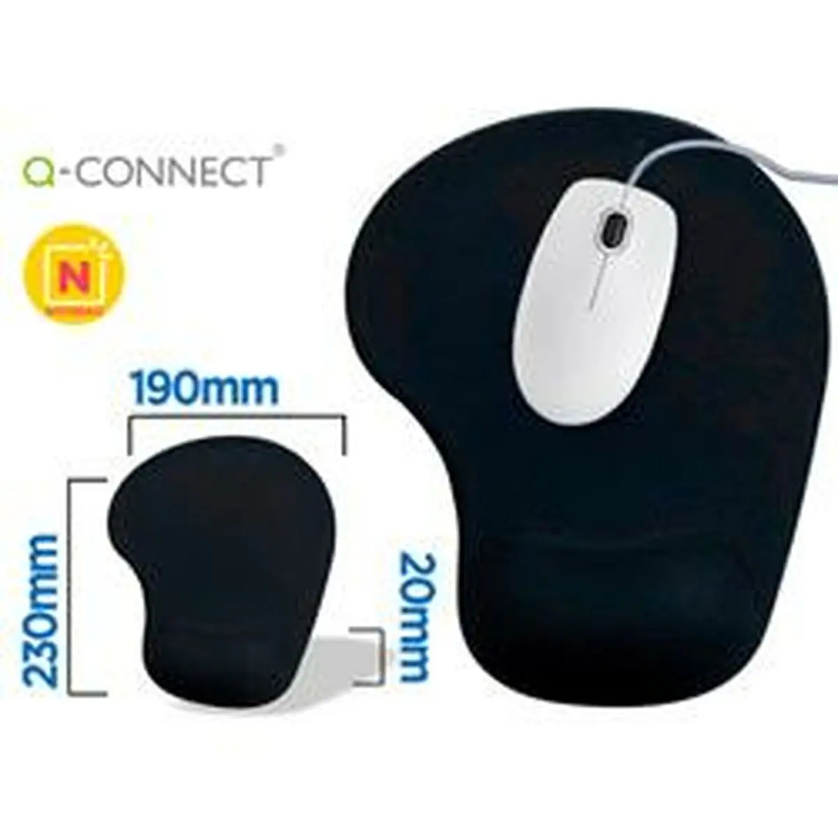 Tappetino per Mouse Q-Connect KF17223 Nero