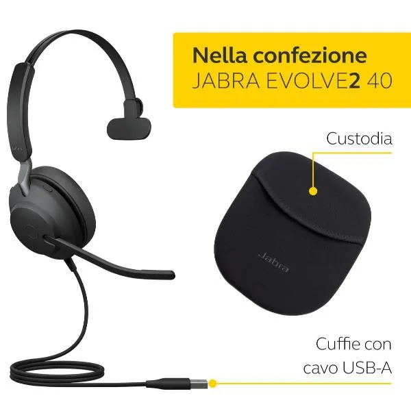 JABRA EVOLVE2 40 USB-A MS MONO ES