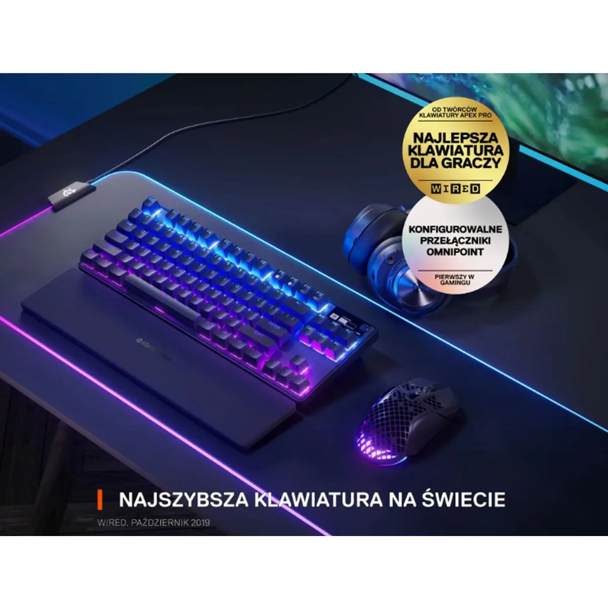 Tastiera Wireless SteelSeries Apex 9 Nero Multicolore Monocromatica QWERTY Qwerty US