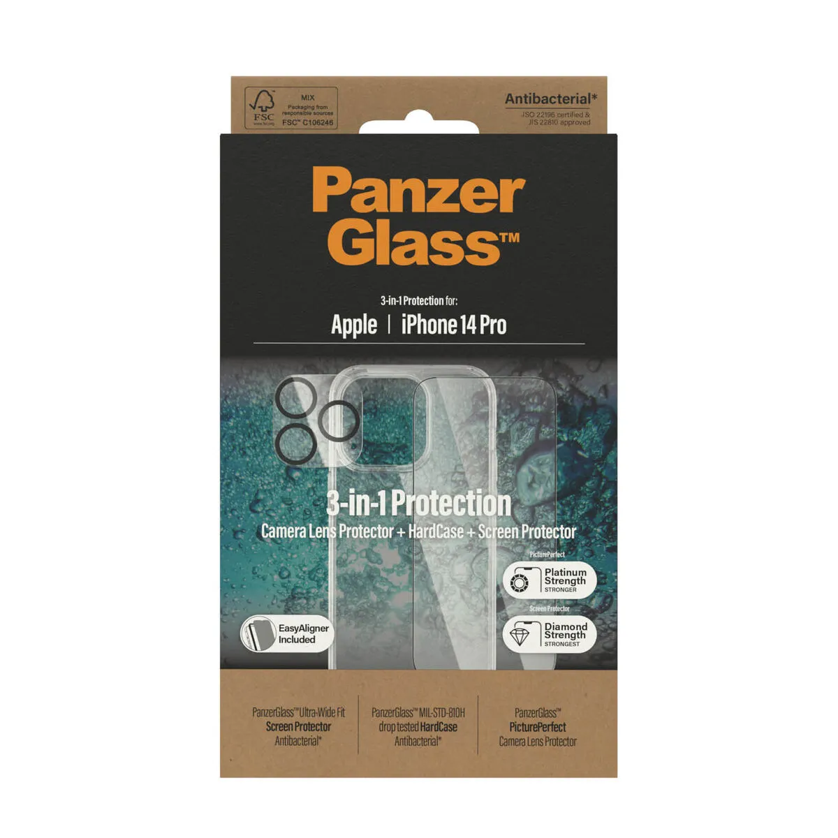 Proteggi Schermo Panzer Glass B0402+2784 Monitor Apple iPhone 14 Pro