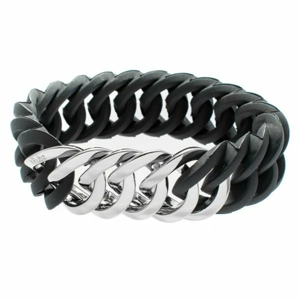 Bracciale TheRubz 100174 Nero Silicone Acciaio inossidabile Argentato Acciaio/Silicone