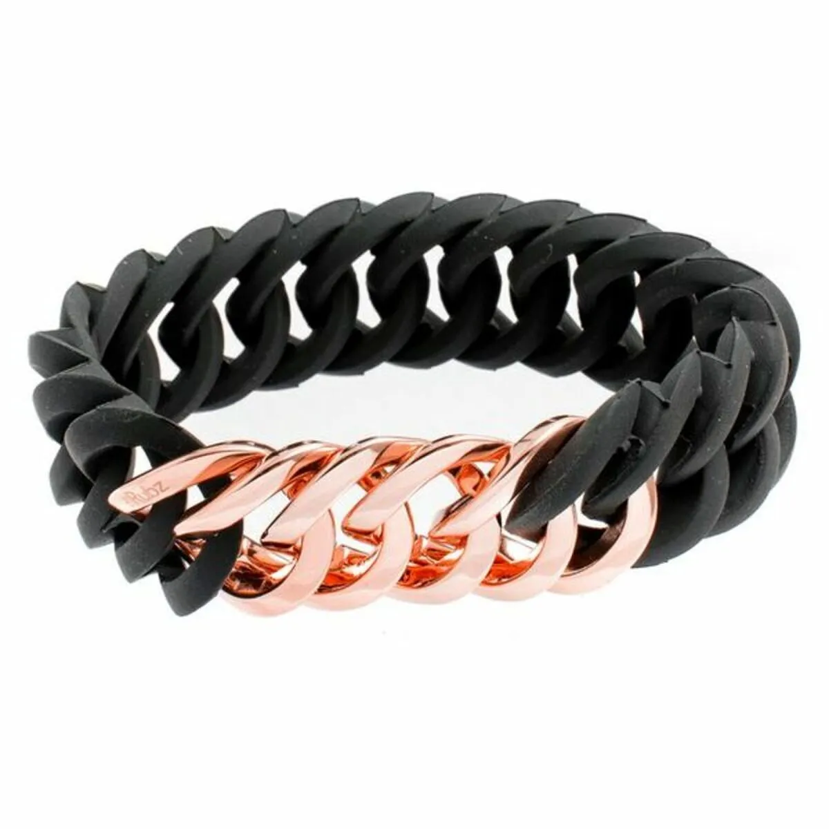 Bracciale TheRubz 100176 Nero Rosa Silicone Acciaio inossidabile Acciaio/Silicone