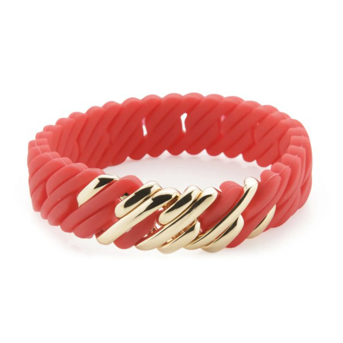 Bracciale Donna TheRubz 02-100-418 Rosso Silicone Acciaio inossidabile Dorato Acciaio/Silicone (15 mm x 18 cm)