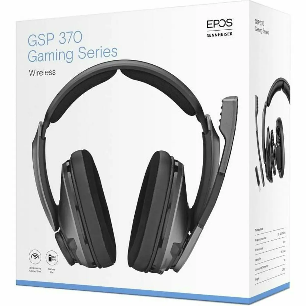 Auricolari con Microfono Epos GSP 370 Nero Senza Fili Gaming