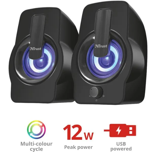 TRUST GEMI 2.0 SPEAKER USB LED BK