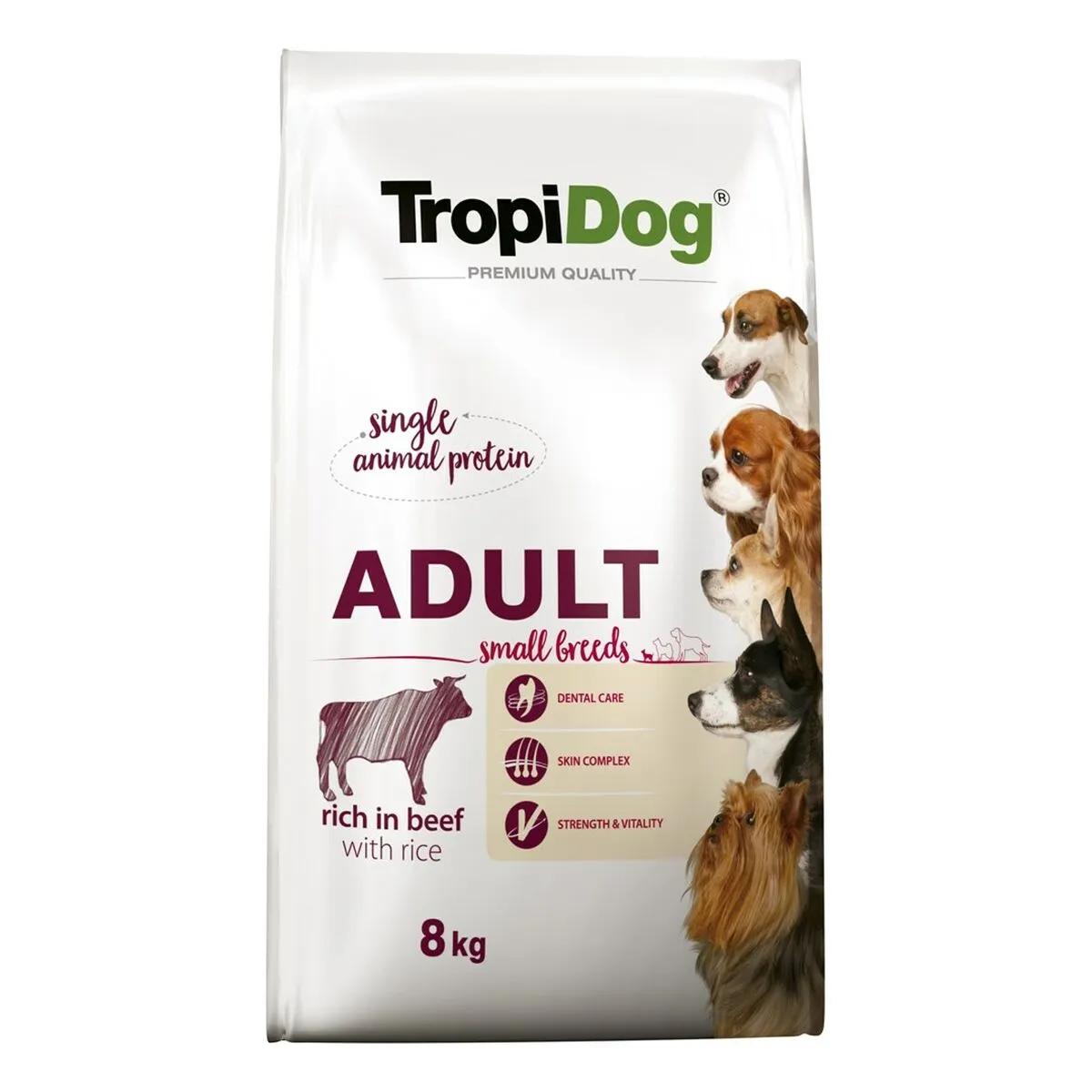 Io penso Tropi Dog Premium Adult Small Adulto Carne di vitello Riso 8 kg