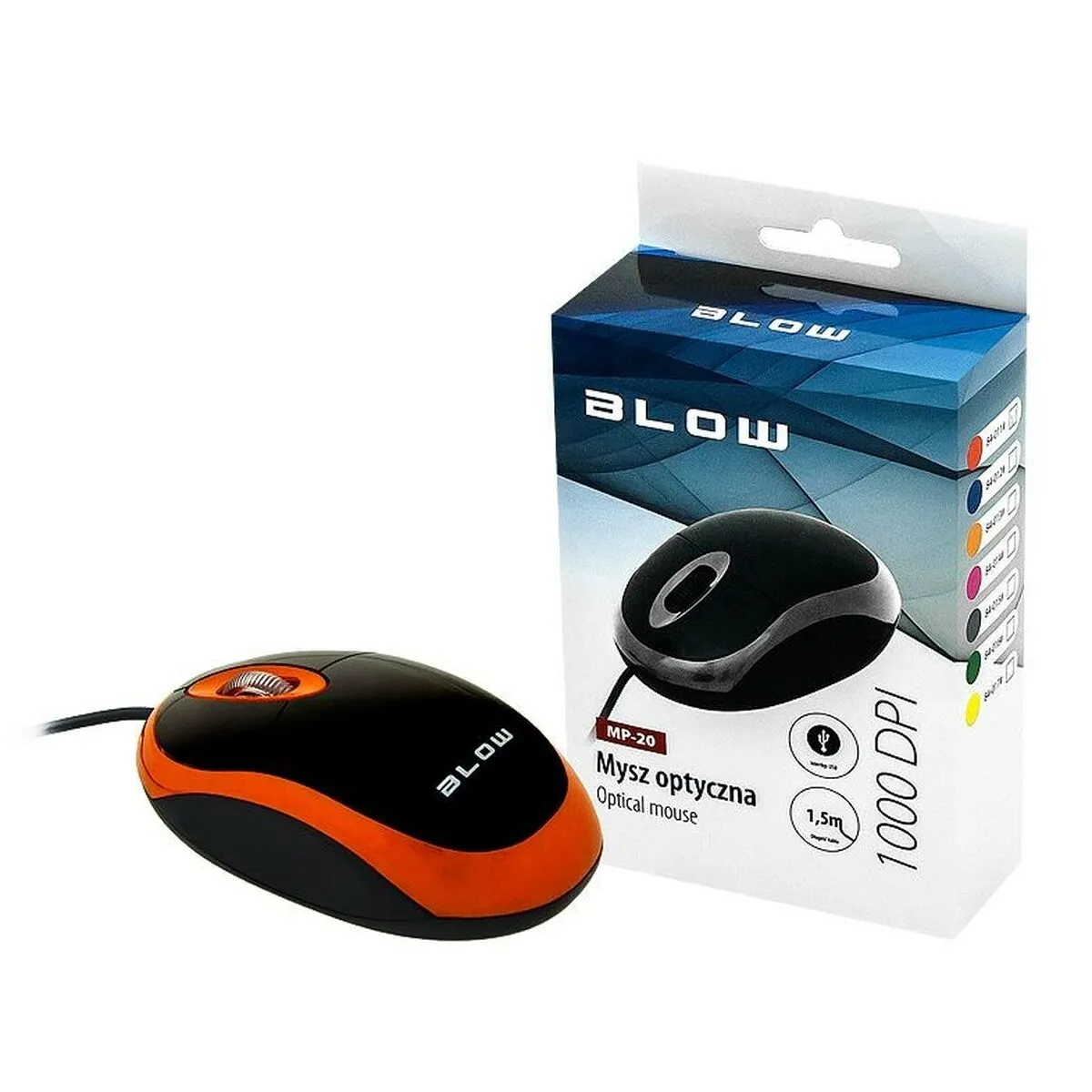 Mouse Blow MP-20 Nero Nero/Arancione