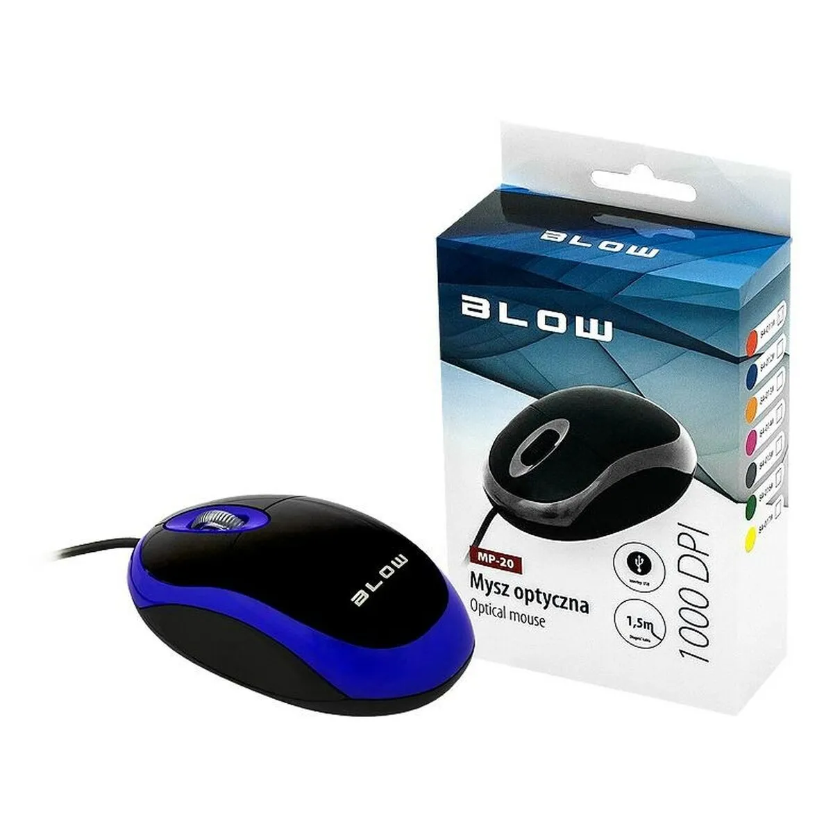 Mouse Blow MP-20 Azzurro Nero Turchese 1000 dpi