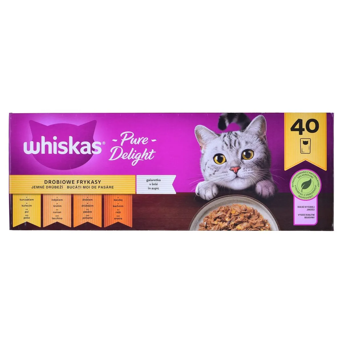 Cibo per gatti Whiskas Pure Delight Pollo Tacchino Anatra Uccelli