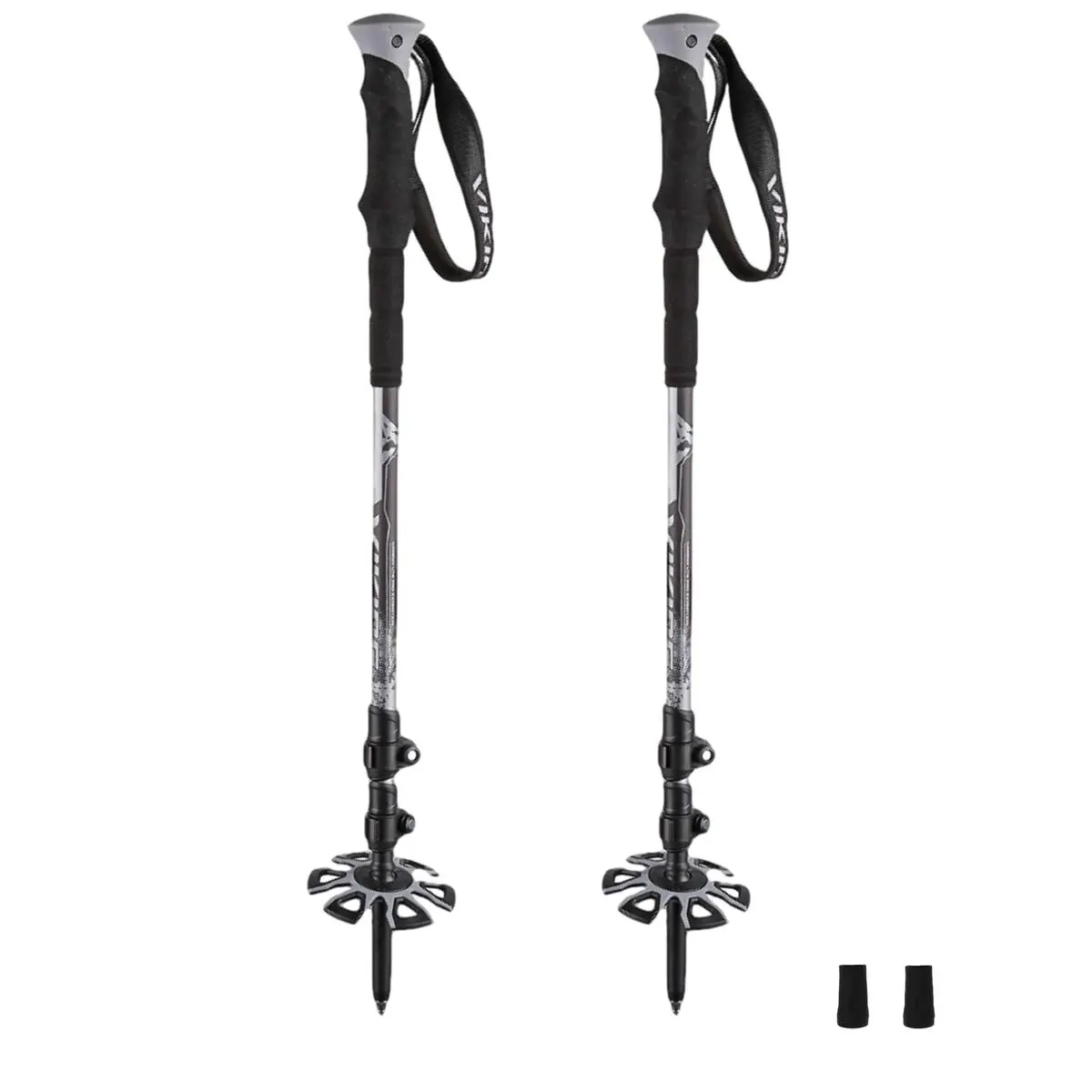 Bastone da Trekking Viking VARIO TOUR Nero Grigio (2 Unità)