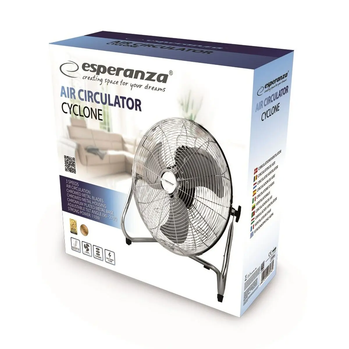 Ventilatore da Tavolo Esperanza EHF006 Cromo 110 W