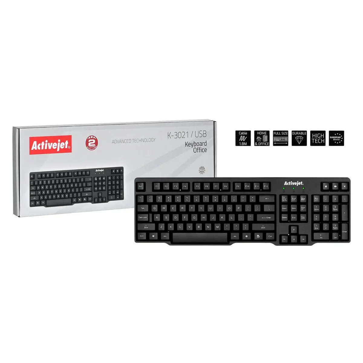 Tastiera Activejet K-3021 Nero QWERTY