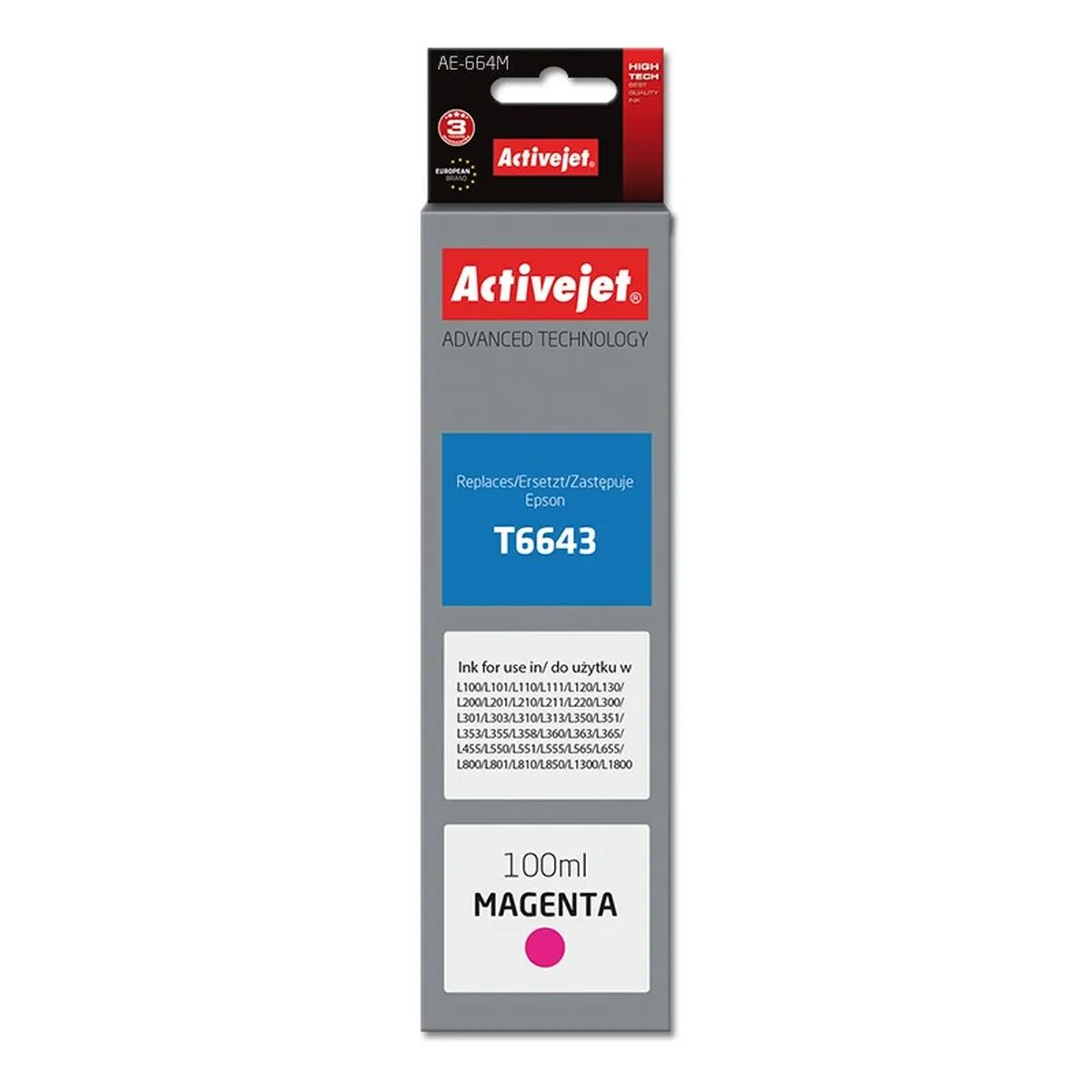 Cartuccia ad Inchiostro Originale Activejet AE-664M Magenta