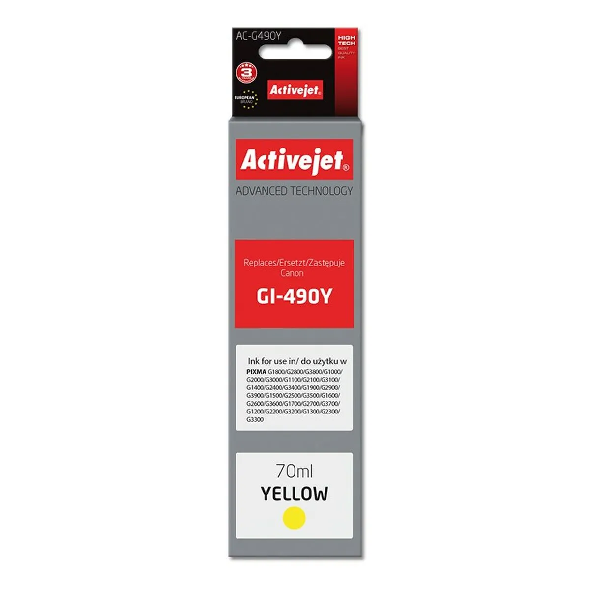 Cartuccia ad Inchiostro Originale Activejet AC-G490Y Giallo