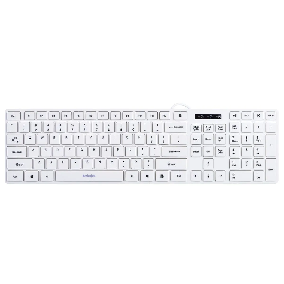 Tastiera Activejet Klawiatura USB K-3066SW Bianco QWERTY