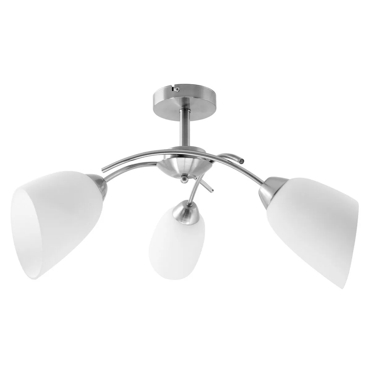 Lampadario Activejet NIKITA 3P Nikiel Bianco nichel Metallo Vetro 120 W