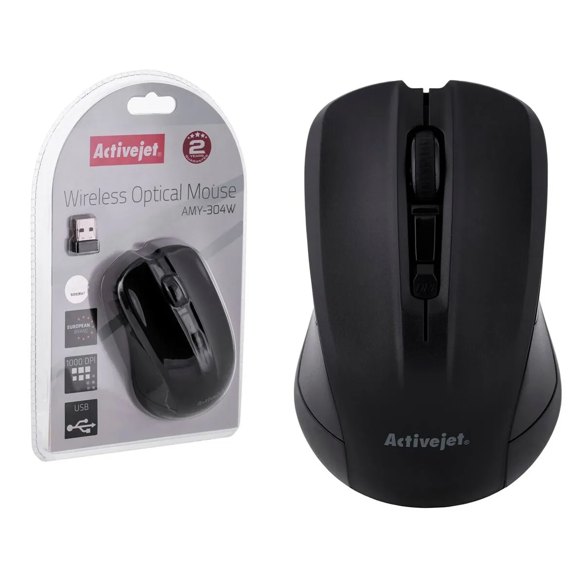 Mouse senza Fili Activejet AMY-304W Nero