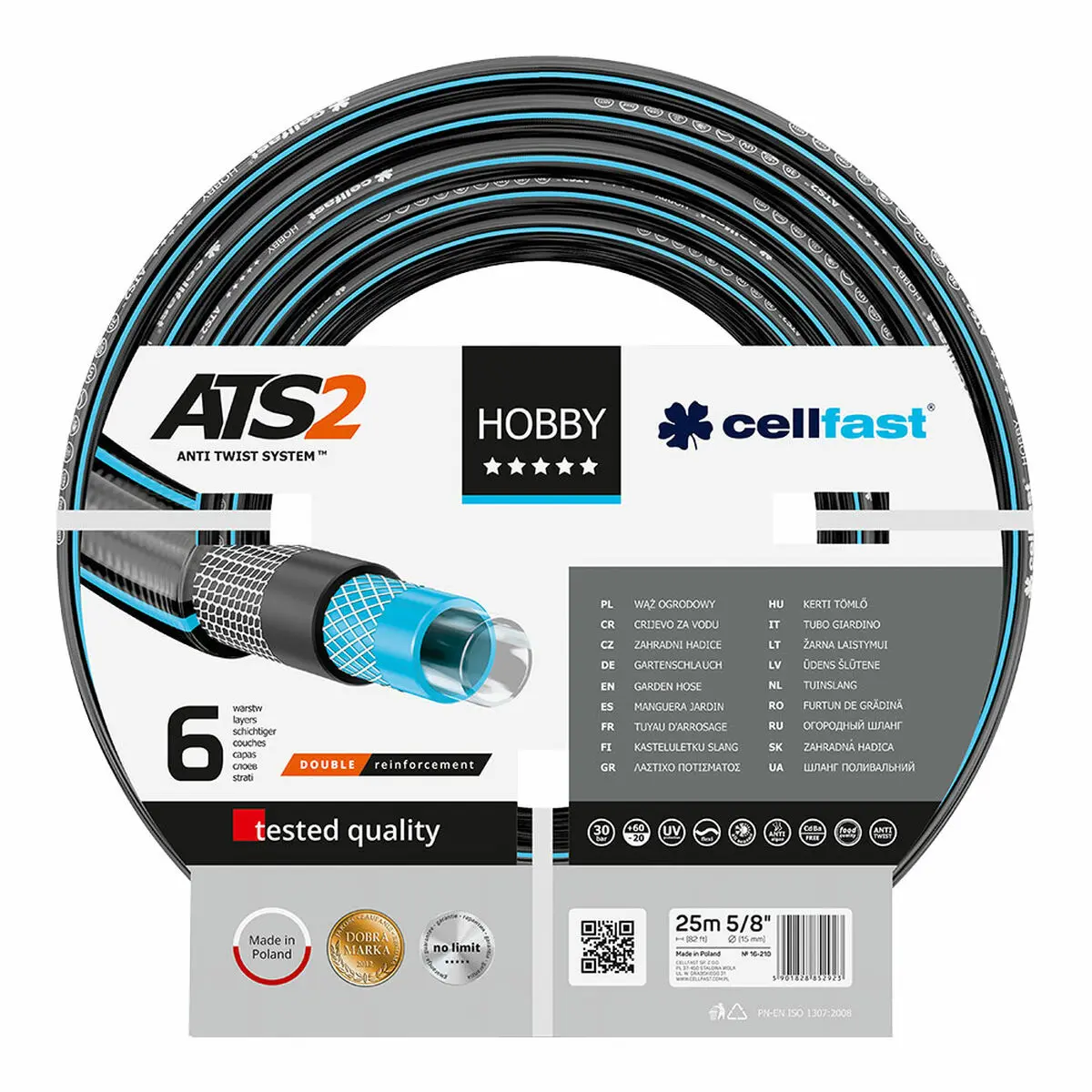 Pompa Cellfast Hobby Ats2 PVC 25 m Ø 15 mm 6 strati