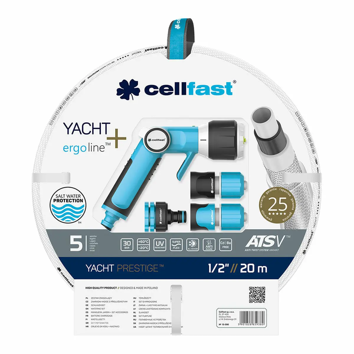 Set di Tubi flessibili con accessori Cellfast Yacht PVC 20 m Ø 12,5 mm Estensibile