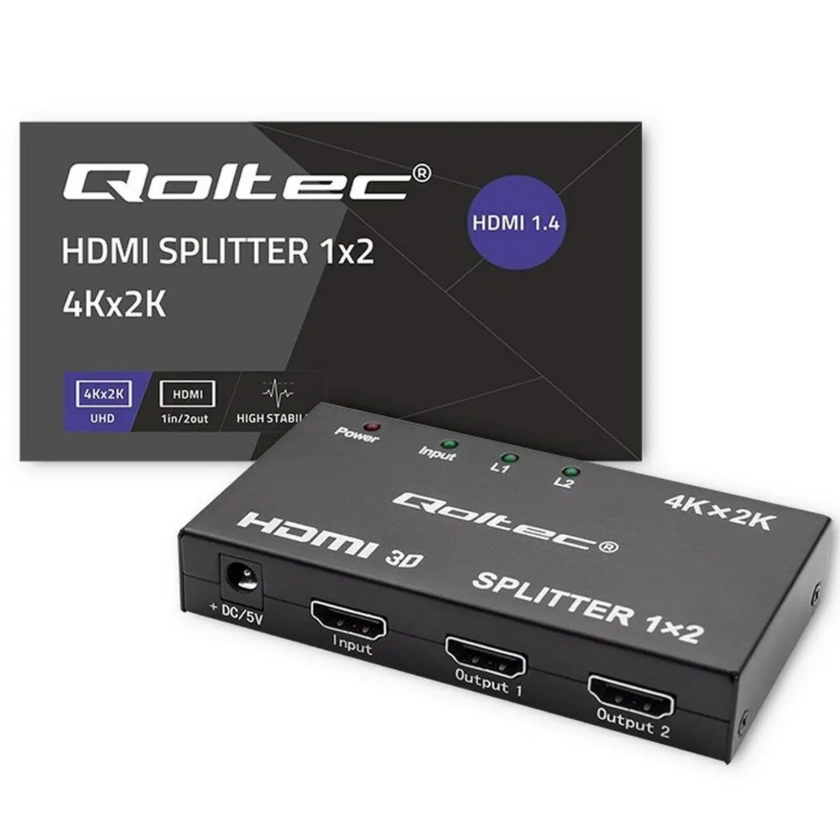 Switch HDMI Qoltec 51796 Nero