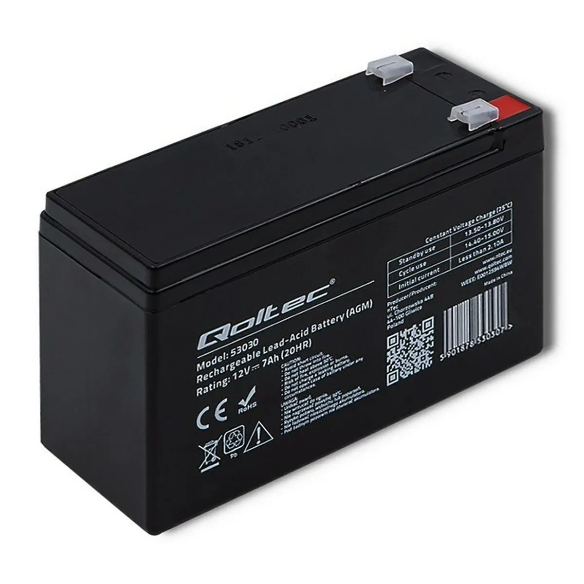 Batteria per Gruppo di Continuità UPS Qoltec 53030 7 Ah 12 V