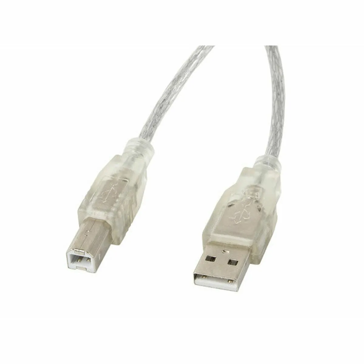 Cavo USB A con USB B Lanberg CA-USBA-12CC-0018-TR 1,8 m 480 Mbit/s Trasparente