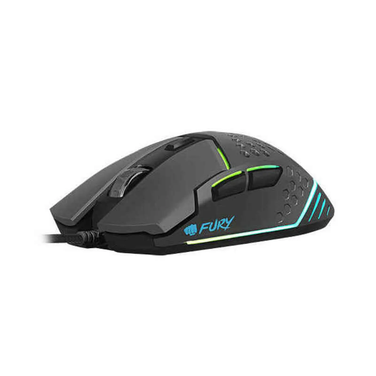 Mouse Gaming Fury NFU-1654 RGB 6400 DPI Nero