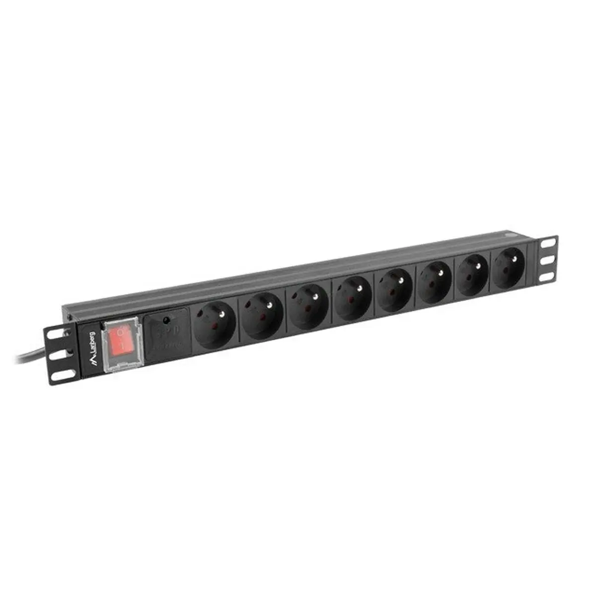 Multipresa 19" 8 Tomas Schuko con On/Off Switch Lanberg PDU-08E-0200-BK (2 m)