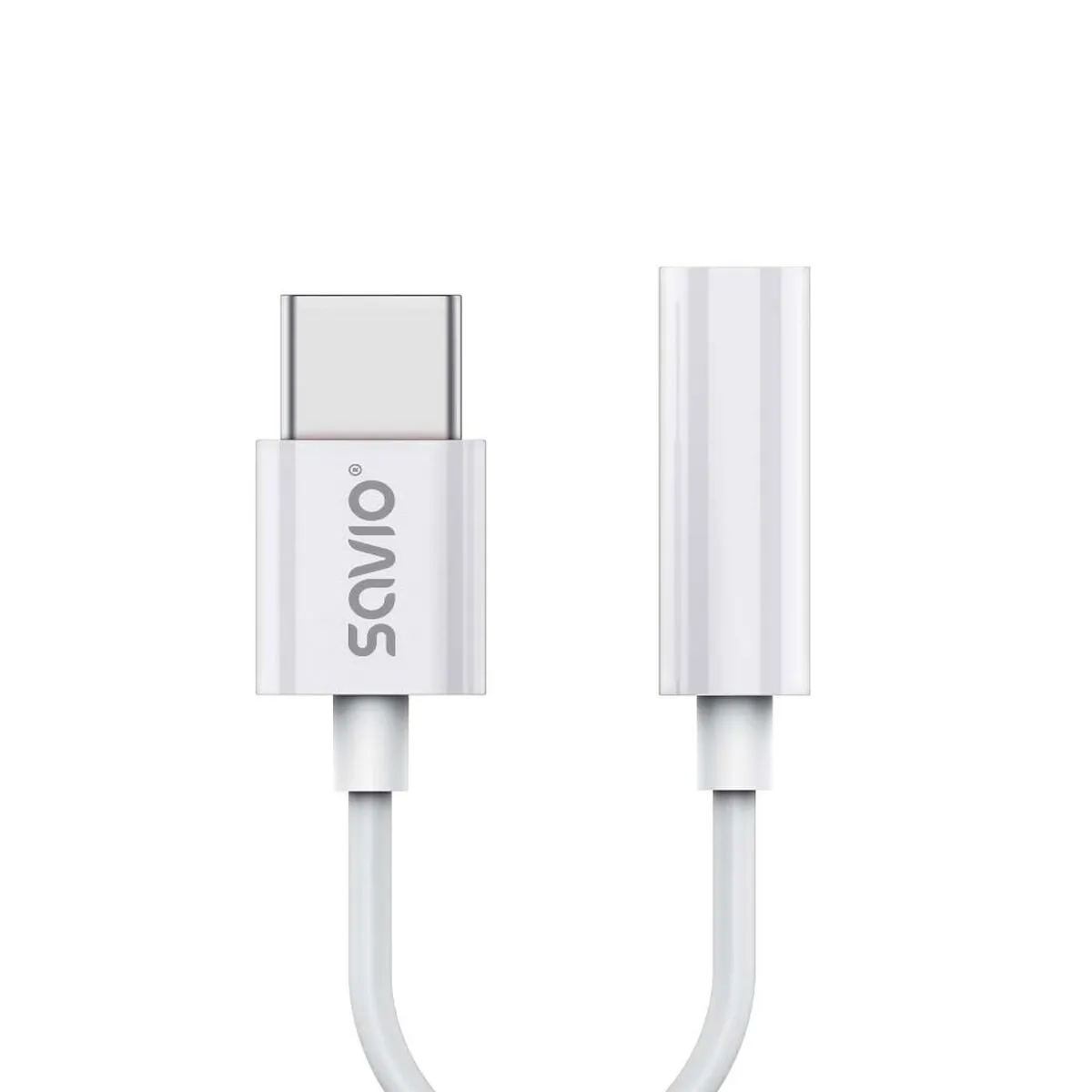 Adattatore USB-C con Jack 3.5 mm Savio AK-51 Bianco 11 cm