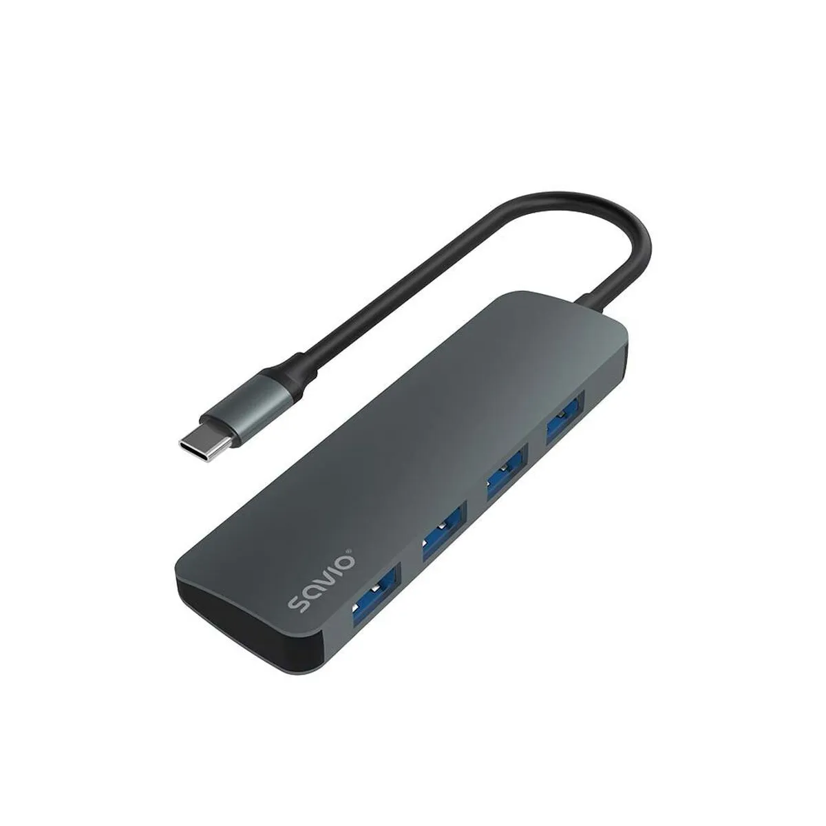 Hub USB-C 4 Porte Savio AK-54 Grigio