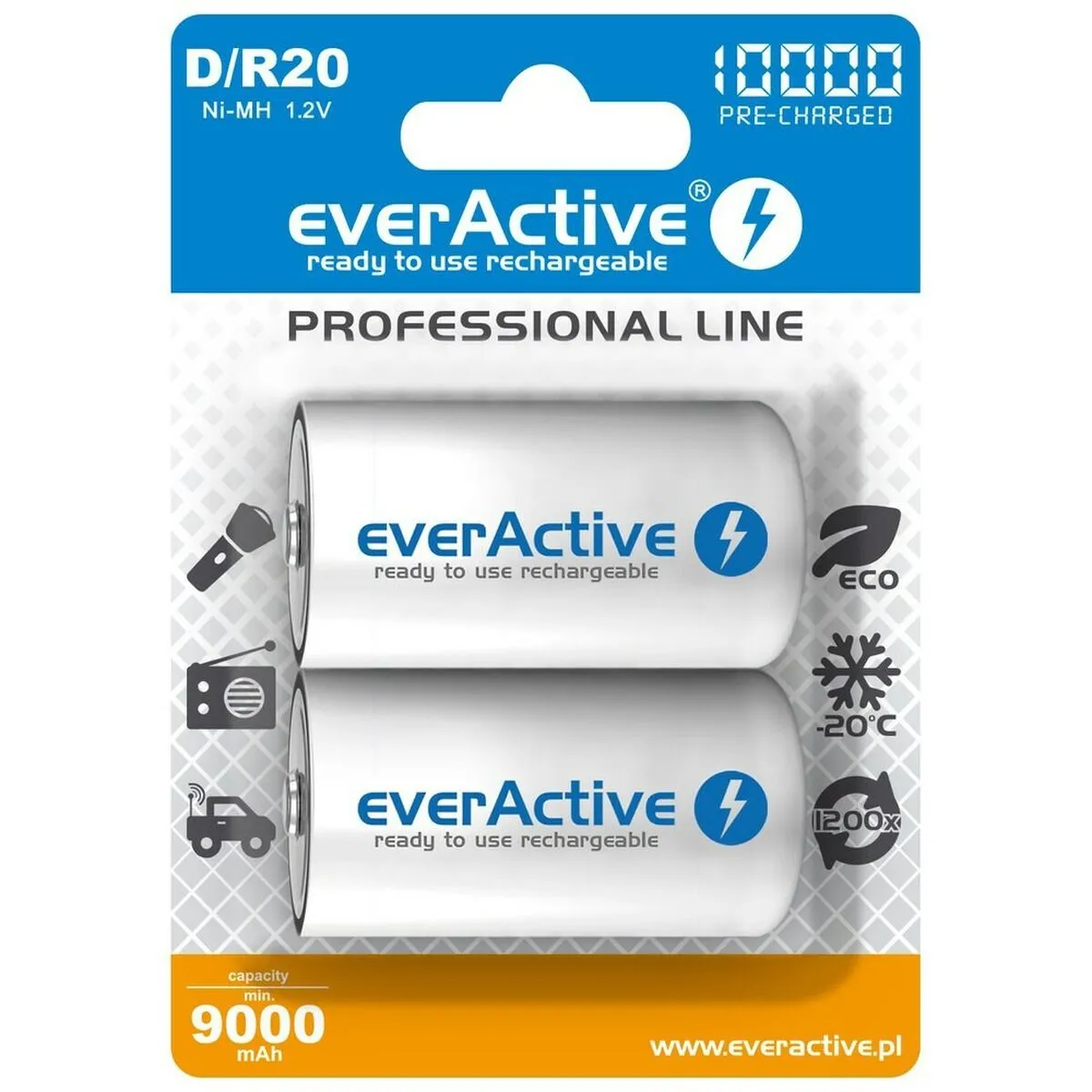 Batterie Ricaricabili EverActive EVHRL20-10000 10000 mAh 1,2 V