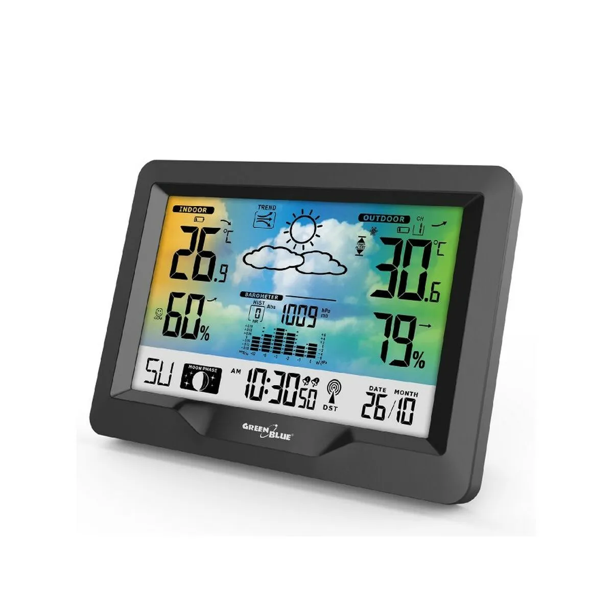 Stazione Meteorologica Multifunzione Greenblue GB540 Nero