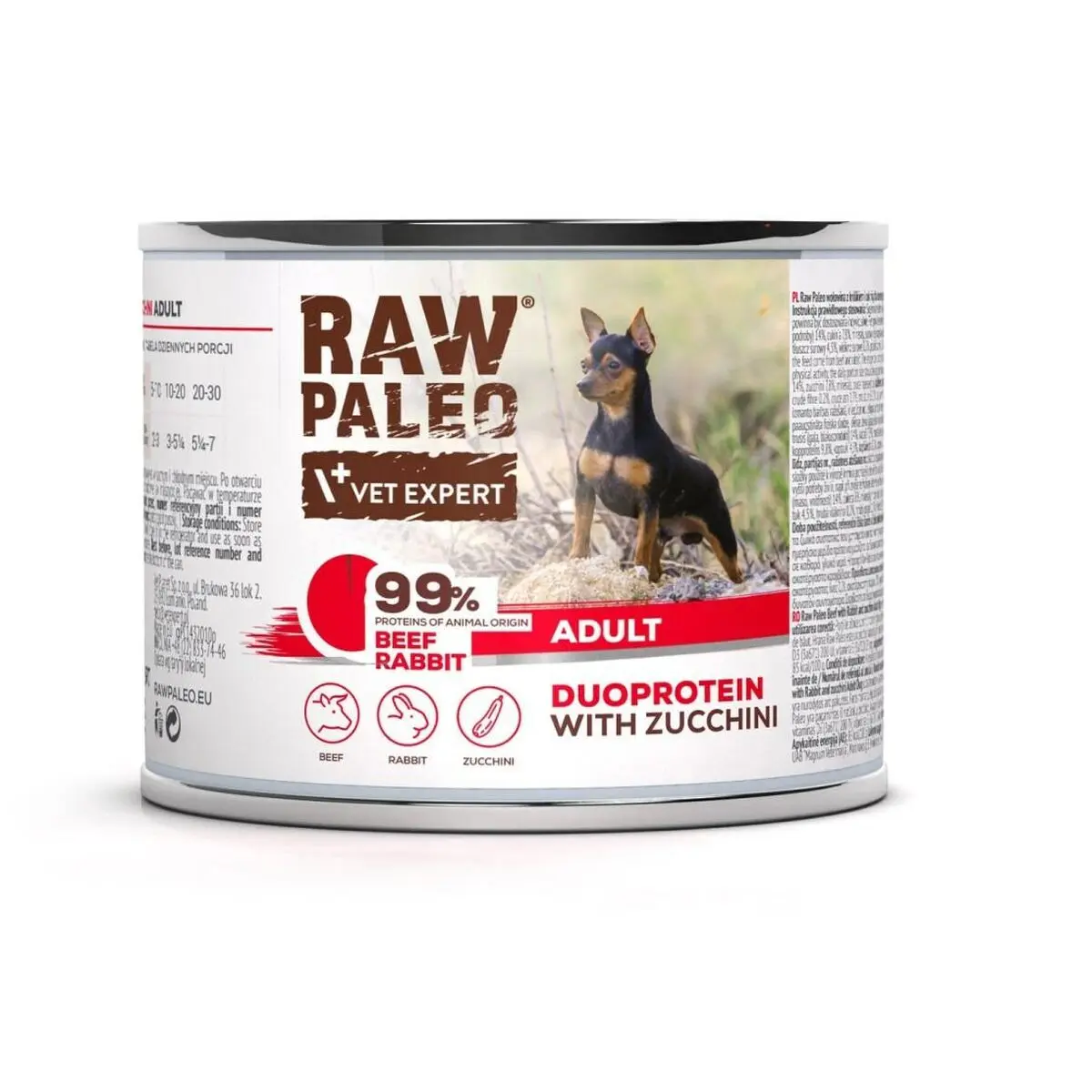 Cibo umido VETEXPERT RAW PALEO Carne di manzo e vitello 200 g