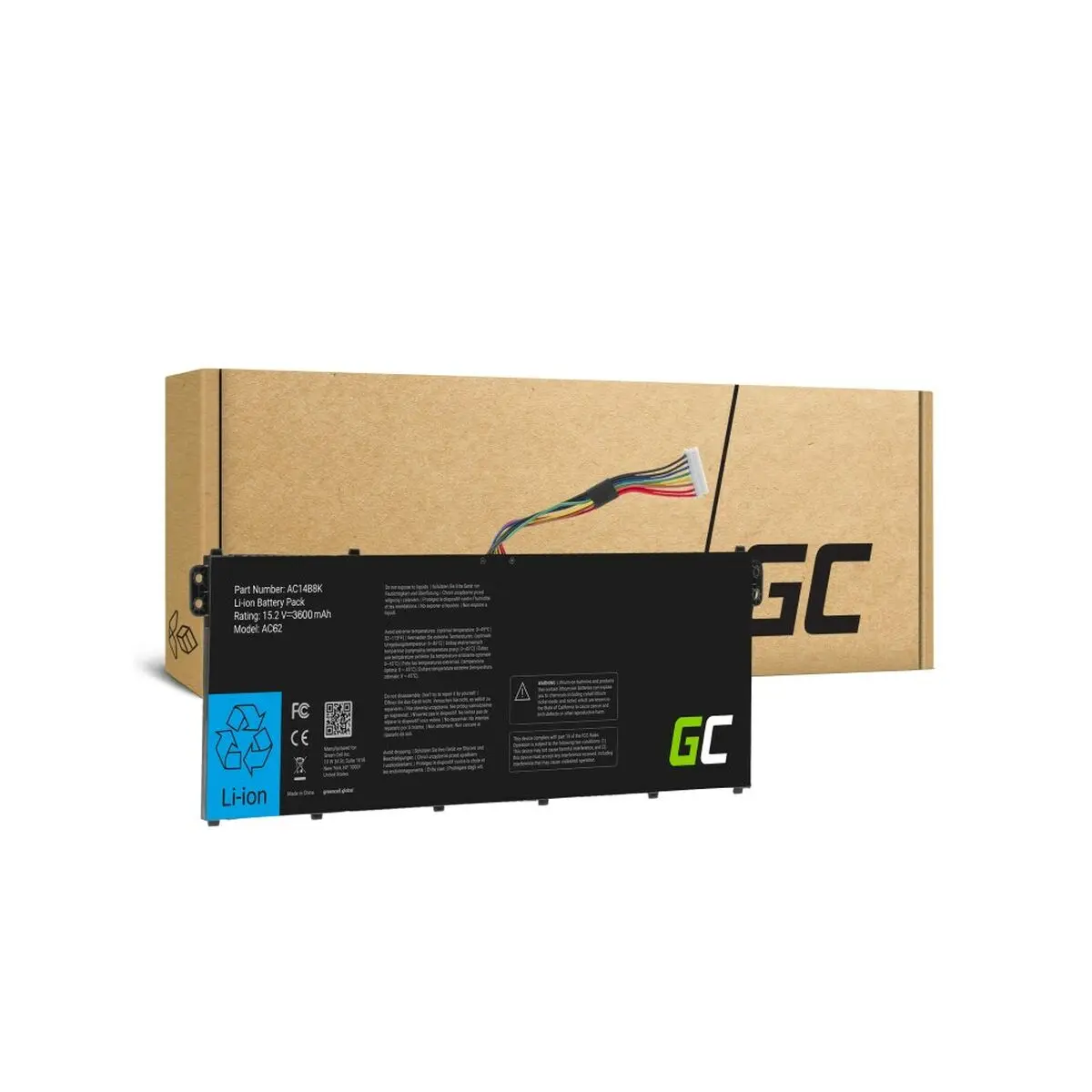 Batteria per Laptop Green Cell AC62 Nero 3600 mAh