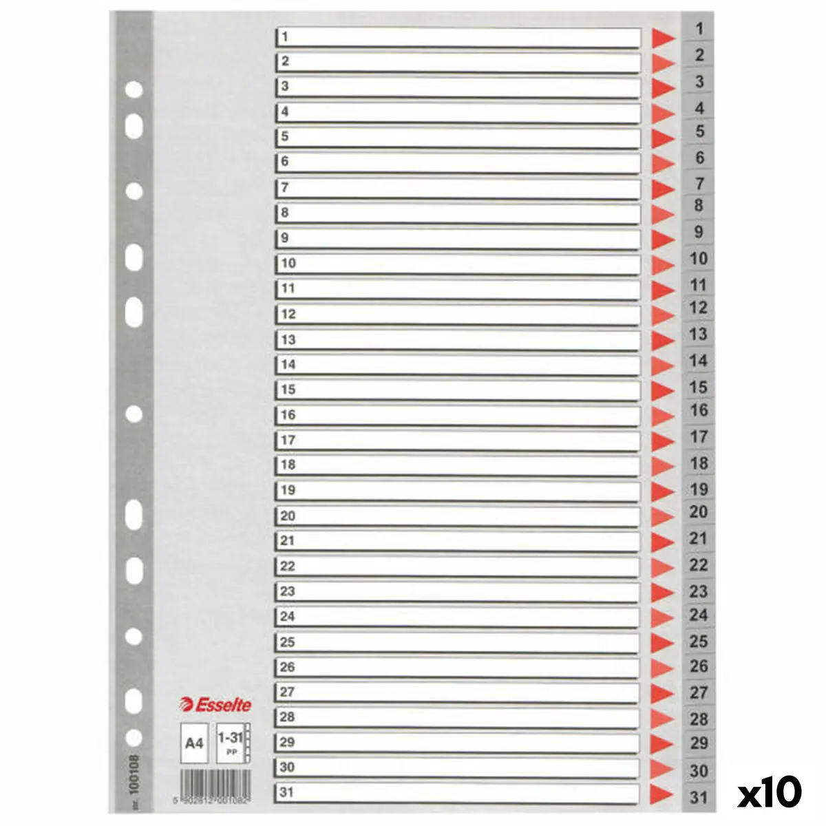 Estrattori Esselte 1-31 Numerato Grigio A4 31 Foglie (10 Unità)