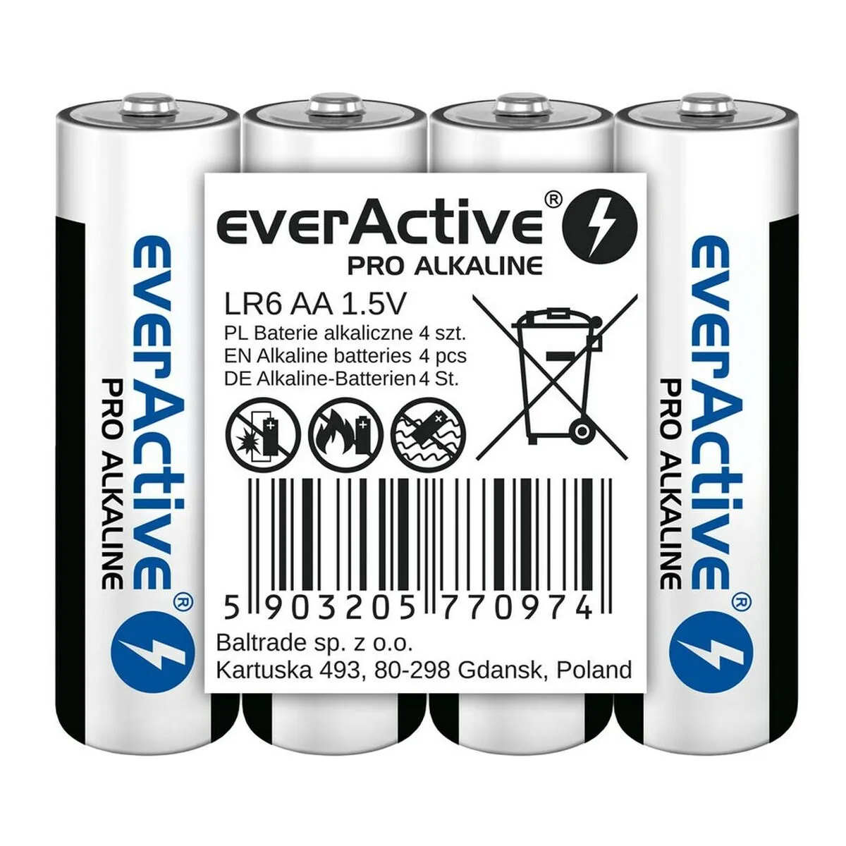 Batterie EverActive LR6 AA 1,5 V (4 Unità)